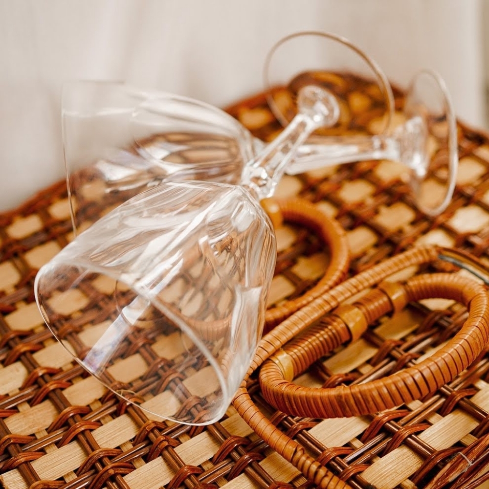 Vintage Fluted Wine Glasses (pair)